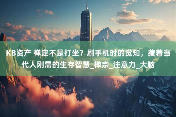 KB资产 禅定不是打坐？刷手机时的觉知，藏着当代人刚需的生存智慧_禅宗_注意力_大脑